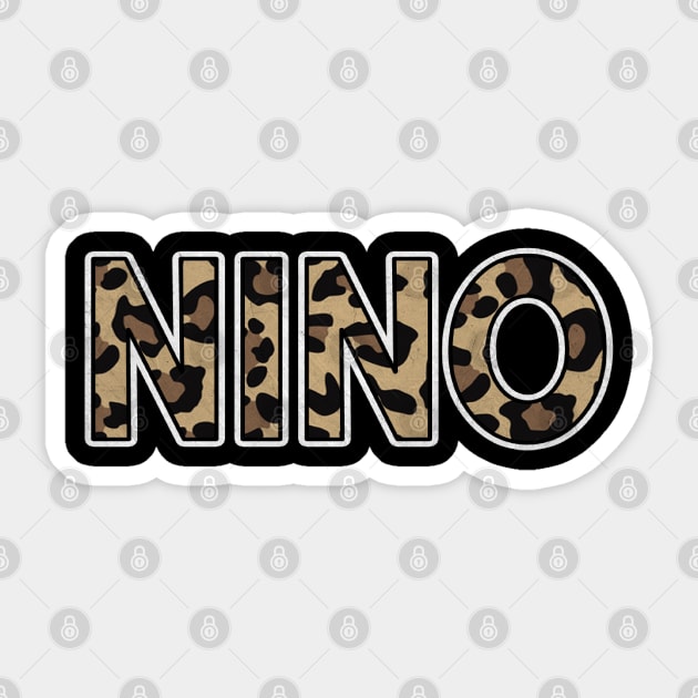 Awesome Proud Name Nino Pattern Retro Anime Art Sticker by Amir Dorsman Tribal